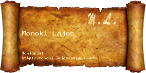 Monoki Lajos névjegykártya